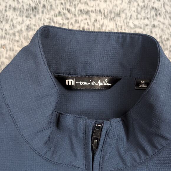 Travis Mathew Jacket Men Medium Blue Full Stretch Golf Lightweight Windbreaker - Picture 2 of 6